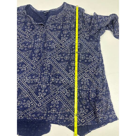 Lucky Brand Long Sleeve Tunic Top Women’s 2X Bohemian Bandana Print - Picture 7 of 8